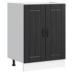 Casa si Gradina - Mobilier - Comode si corpuri - Corpuri bucatarie - Dulap de baza pentru chiuveta „Lucca” din lemn prelucrat negru, model 1x dulap inferior (2 uși), mărime 60x46x81.5 cm - Infinity.ro