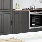 Casa si Gradina - Mobilier - Comode si corpuri - Corpuri bucatarie - Dulap de baza pentru chiuveta „Lucca” din lemn prelucrat negru, model 1x dulap inferior (2 uși), mărime 60x46x81.5 cm - Infinity.ro