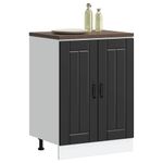Casa si Gradina - Mobilier - Comode si corpuri - Corpuri bucatarie - Dulap de baza pentru chiuveta „Lucca” din lemn prelucrat negru, model 1x dulap inferior (2 uși), mărime 60x46x81.5 cm - Infinity.ro