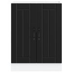Casa si Gradina - Mobilier - Comode si corpuri - Corpuri bucatarie - Dulap de baza pentru chiuveta „Lucca” din lemn prelucrat negru, model 1x dulap inferior (2 uși), mărime 60x46x81.5 cm - Infinity.ro