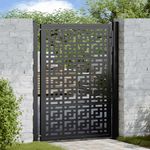 Casa si Gradina - Gradina si terasa - Garduri, panouri si accesorii - Poarta de gradina neagra 105x130 cm Design in cruce de otel - Infinity.ro