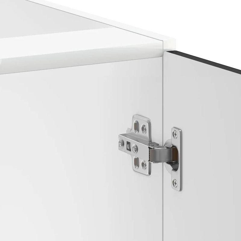 Casa si Gradina - Mobilier - Comode si corpuri - Corpuri bucatarie - Dulap de baza pentru chiuveta „Lucca” din lemn prelucrat negru, model 1x dulap inferior (2 uși), mărime 60x46x81.5 cm - Infinity.ro