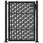 Casa si Gradina - Gradina si terasa - Garduri, panouri si accesorii - Poarta de gradina neagra 105x130 cm Design in cruce de otel - Infinity.ro