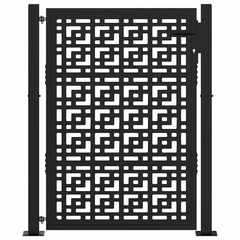 Casa si Gradina - Gradina si terasa - Garduri, panouri si accesorii - Poarta de gradina neagra 105x130 cm Design in cruce de otel - Infinity.ro