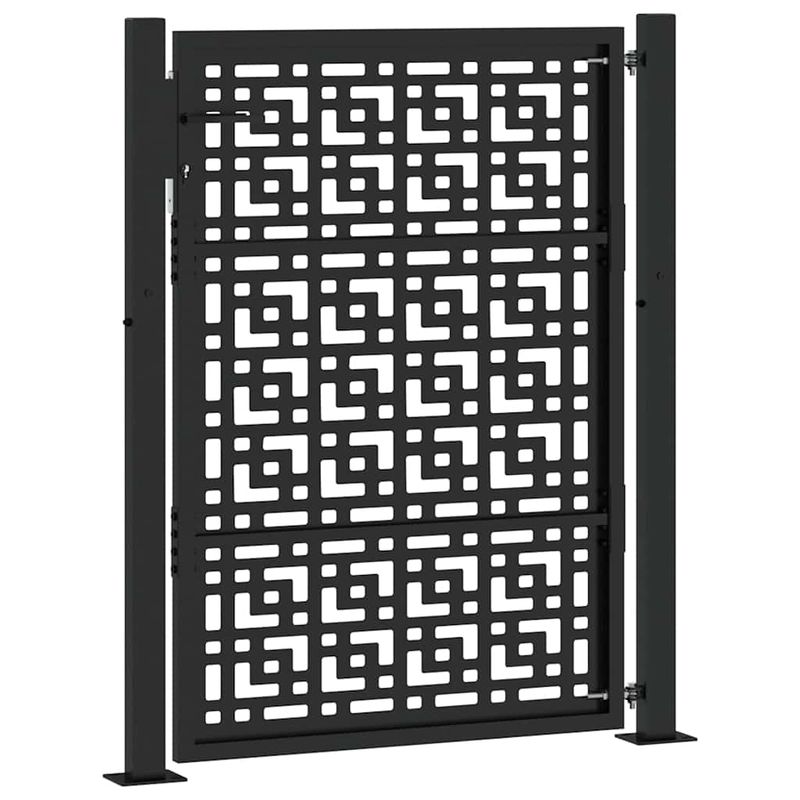 Casa si Gradina - Gradina si terasa - Garduri, panouri si accesorii - Poarta de gradina neagra 105x130 cm Design in cruce de otel - Infinity.ro