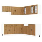 Casa si Gradina - Mobilier - Comode si corpuri - Corpuri bucatarie - Set dulap de bucatarie 11 piese „Porto” stejar artizanal lemn - Infinity.ro