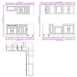 Casa si Gradina - Mobilier - Comode si corpuri - Corpuri bucatarie - Set dulap de bucatarie 11 piese „Porto” stejar artizanal lemn - Infinity.ro