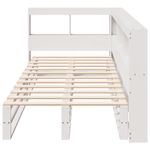 Casa si Gradina - Mobilier - Paturi si accesorii - Paturi - Pat cu biblioteca fara saltea, alb, 90x200 cm, lemn masiv pin - Infinity.ro