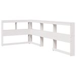 Casa si Gradina - Mobilier - Paturi si accesorii - Paturi - Pat cu biblioteca fara saltea, alb, 90x200 cm, lemn masiv pin - Infinity.ro