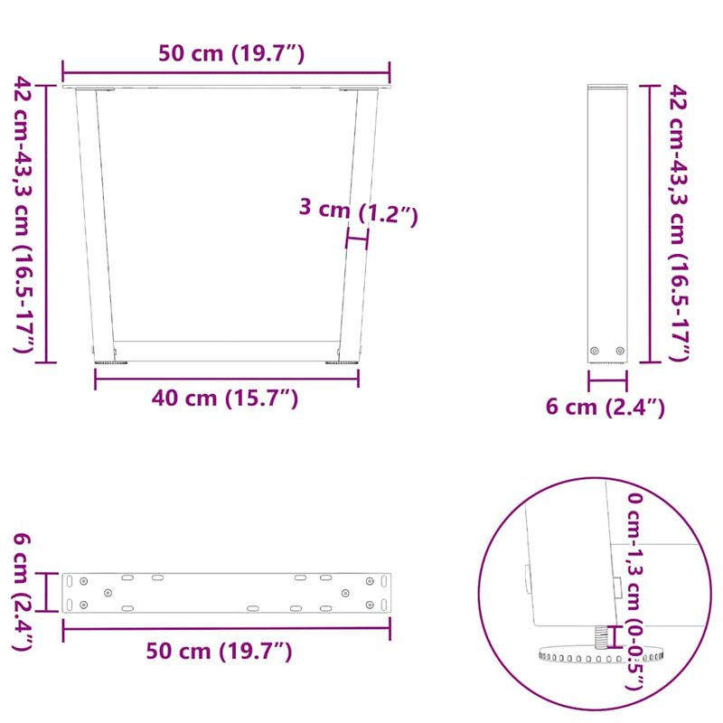 Casa si Gradina - Mobilier - Feronerie si accesorii mobila - Picioare pentru masa in forma de V 2 buc Otel natural Otel - Infinity.ro