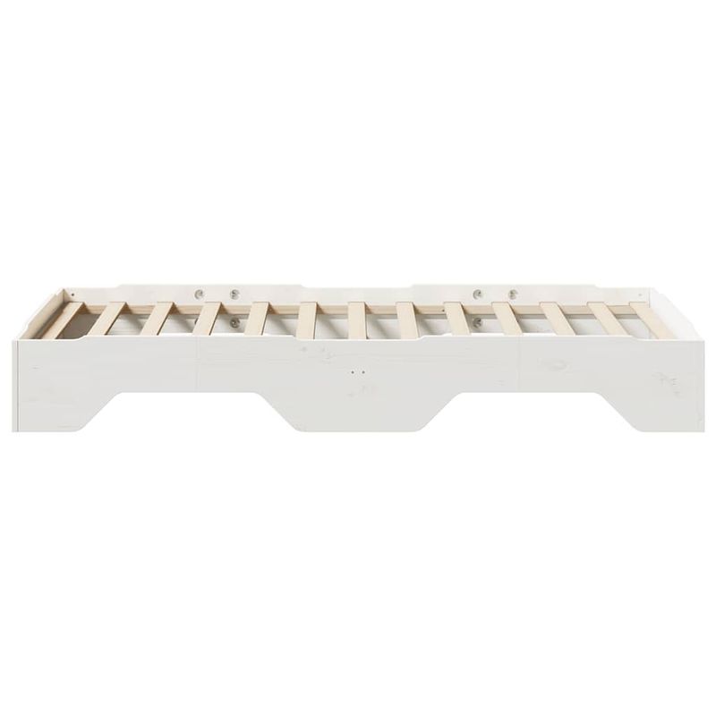 Casa si Gradina - Mobilier - Paturi si accesorii - Paturi - Cadru de pat fara saltea, stivuibil, alb, 75x190 cm, lemn masiv - Infinity.ro