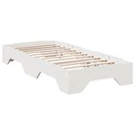 Casa si Gradina - Mobilier - Paturi si accesorii - Paturi - Cadru de pat fara saltea, stivuibil, alb, 75x190 cm, lemn masiv - Infinity.ro