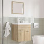 Casa si Gradina - Mobilier - Seturi de mobilier - Seturi baie - Set mobilier de baie, 3 piese, stejar sonoma, lemn prelucrat - Infinity.ro