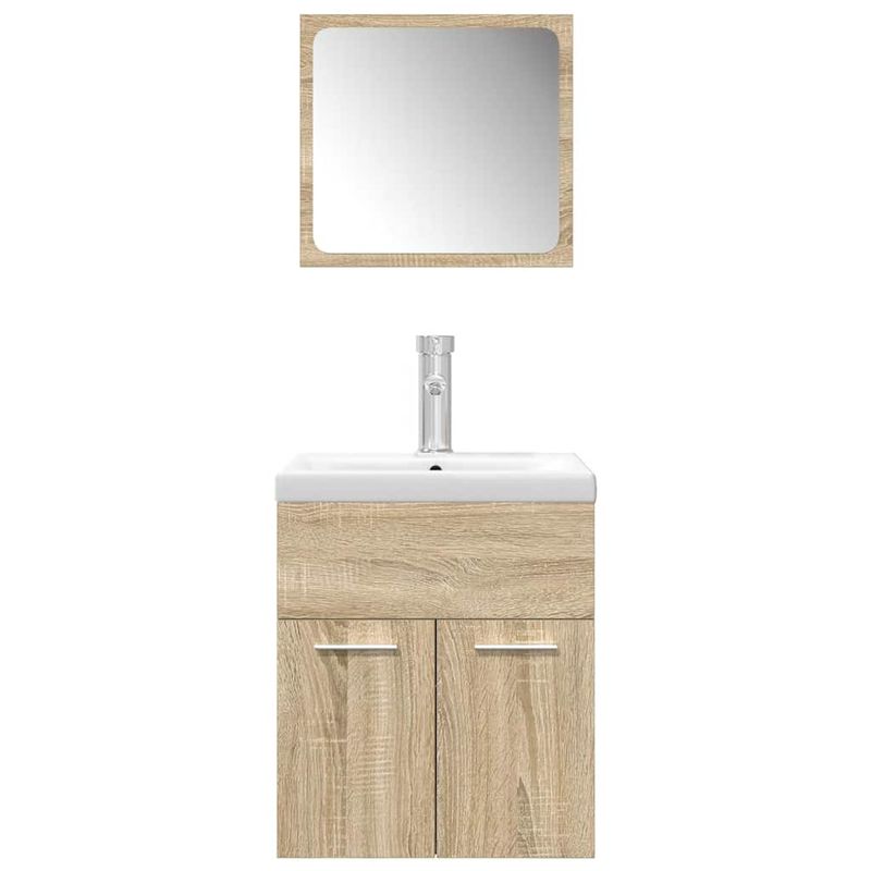 Casa si Gradina - Mobilier - Seturi de mobilier - Seturi baie - Set mobilier de baie, 3 piese, stejar sonoma, lemn prelucrat - Infinity.ro
