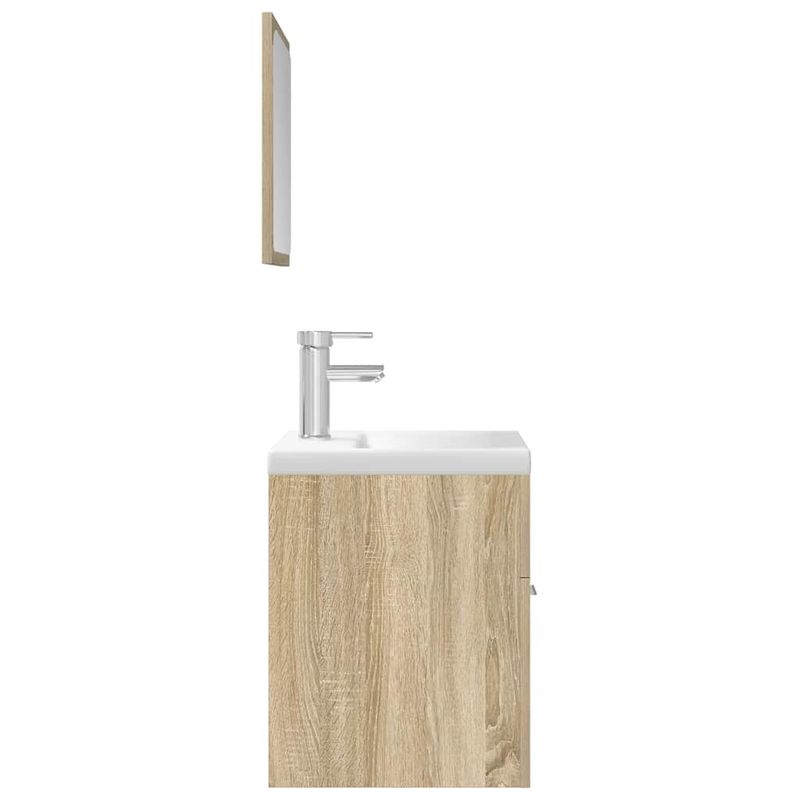 Casa si Gradina - Mobilier - Seturi de mobilier - Seturi baie - Set mobilier de baie, 3 piese, stejar sonoma, lemn prelucrat - Infinity.ro