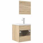 Casa si Gradina - Mobilier - Seturi de mobilier - Seturi baie - Set mobilier de baie, 3 piese, stejar sonoma, lemn prelucrat - Infinity.ro