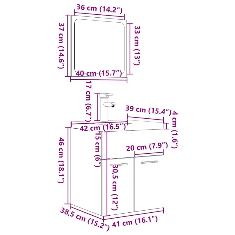 Casa si Gradina - Mobilier - Seturi de mobilier - Seturi baie - Set mobilier de baie, 3 piese, stejar sonoma, lemn prelucrat - Infinity.ro