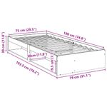 Casa si Gradina - Mobilier - Paturi si accesorii - Paturi - Pat de zi fara saltea ceara maro 75x190 cm lemn masiv de pin - Infinity.ro