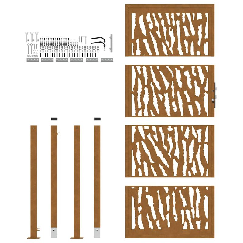 Casa si Gradina - Constructii - Usi interior, exterior si garaj - Usi garaj - Poarta de gradina Design cu urme otel rezistent la intemperii, mărime 105x205 cm - Infinity.ro