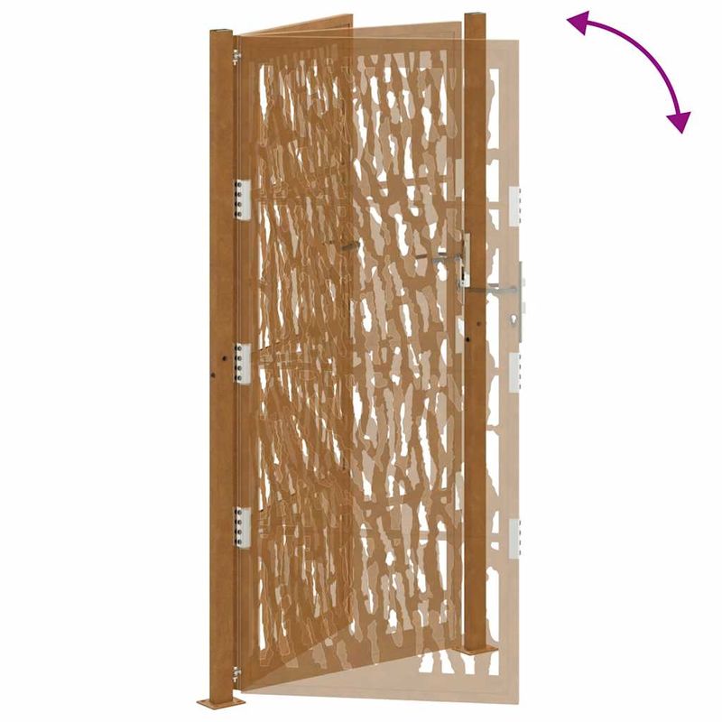 Casa si Gradina - Constructii - Usi interior, exterior si garaj - Usi garaj - Poarta de gradina Design cu urme otel rezistent la intemperii, mărime 105x205 cm - Infinity.ro