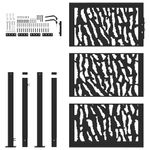 Casa si Gradina - Constructii - Usi interior, exterior si garaj - Usi garaj - Poarta de gradina neagra 105x155 cm Design cu urme de otel - Infinity.ro