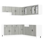 Casa si Gradina - Mobilier - Comode si corpuri - Corpuri bucatarie - Set de dulapuri de bucatarie 11 piese „Porto” lemn Sonoma gri - Infinity.ro