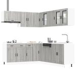 Casa si Gradina - Mobilier - Comode si corpuri - Corpuri bucatarie - Set de dulapuri de bucatarie 11 piese „Porto” lemn Sonoma gri - Infinity.ro