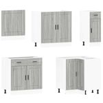 Casa si Gradina - Mobilier - Comode si corpuri - Corpuri bucatarie - Set de dulapuri de bucatarie 11 piese „Porto” lemn Sonoma gri - Infinity.ro