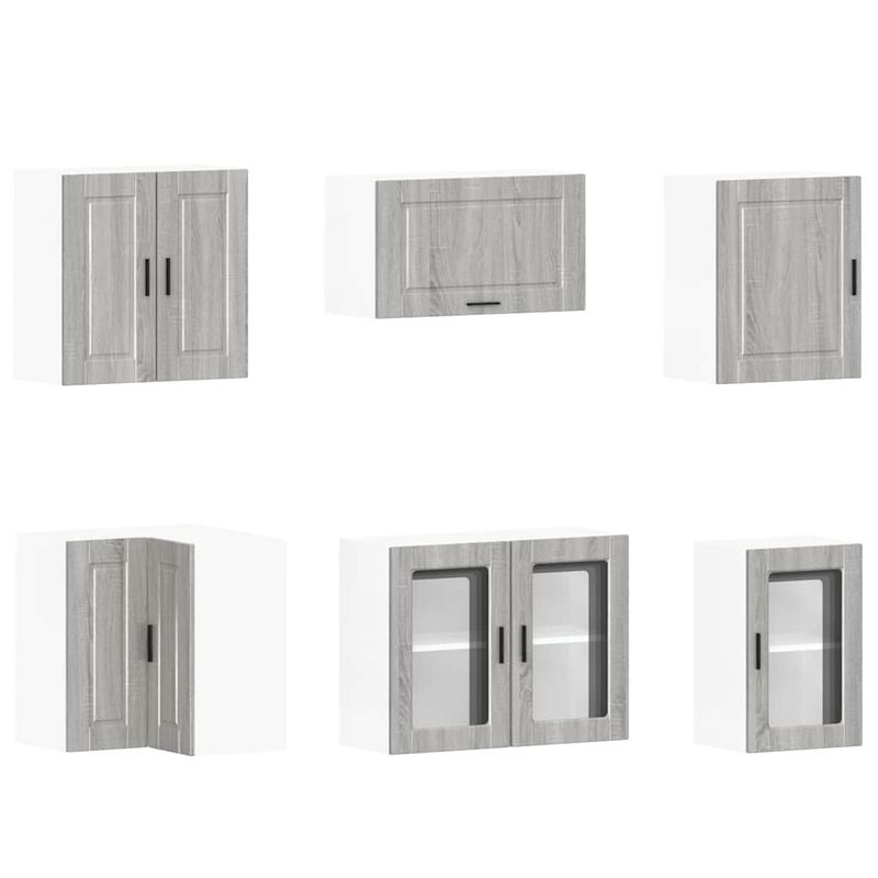 Casa si Gradina - Mobilier - Comode si corpuri - Corpuri bucatarie - Set de dulapuri de bucatarie 11 piese „Porto” lemn Sonoma gri - Infinity.ro