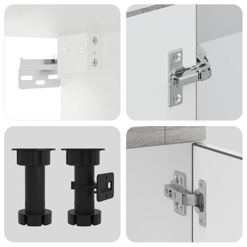 Casa si Gradina - Mobilier - Comode si corpuri - Corpuri bucatarie - Set de dulapuri de bucatarie 11 piese „Porto” lemn Sonoma gri - Infinity.ro