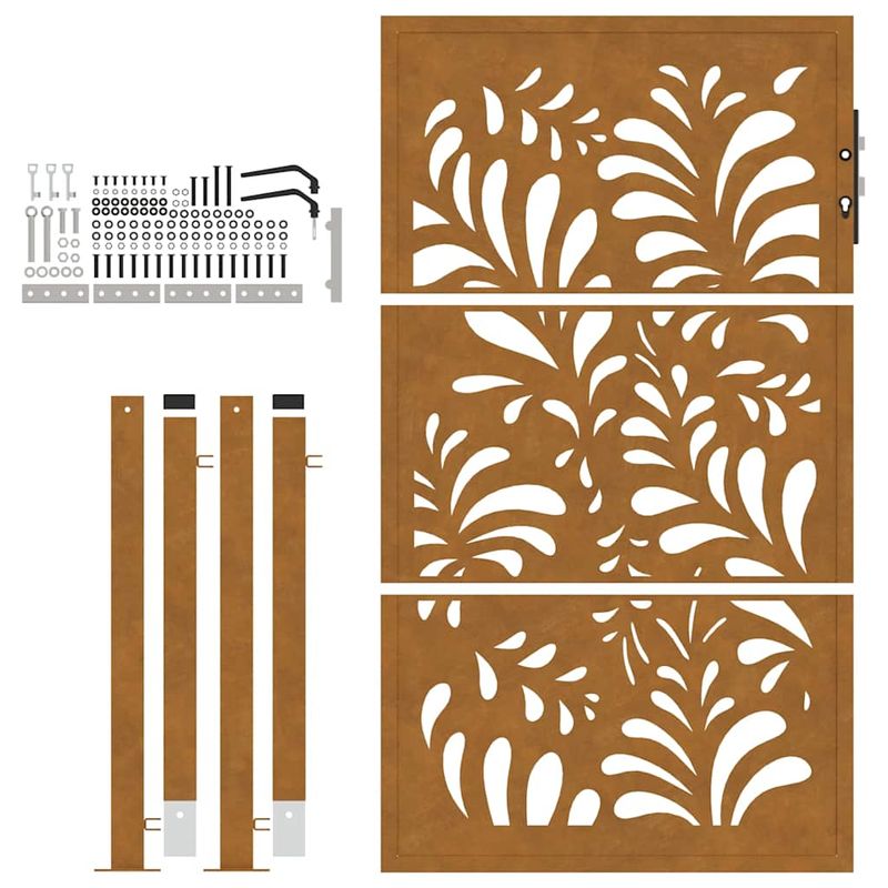 Casa si Gradina - Constructii - Usi interior, exterior si garaj - Usi garaj - Poarta de gradina Design ondulat otel rezistent la intemperii, mărime 105x155 cm - Infinity.ro