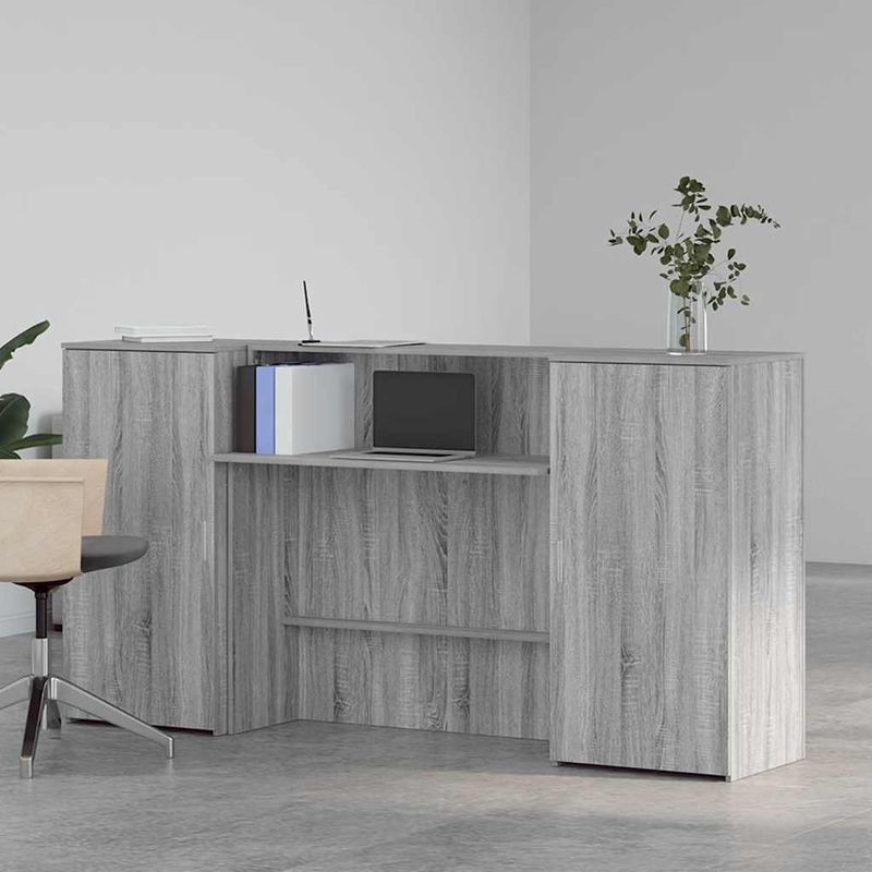 Casa si Gradina - Mobilier - Mese si birouri - Birouri - Birou de receptie Gri Sonoma 200x50x103,5 cm Lemn prelucrat - Infinity.ro