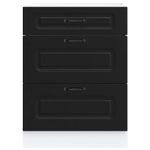 Casa si Gradina - Mobilier - Comode si corpuri - Corpuri bucatarie - Dulap de baza de bucatarie „Kalmar” din lemn prelucrat negru, model 1x dulap inferior (3 sertare), mărime 60x46x81.5 cm - Infinity.ro