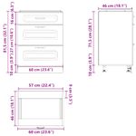 Casa si Gradina - Mobilier - Comode si corpuri - Corpuri bucatarie - Dulap de baza de bucatarie „Kalmar” din lemn prelucrat negru, model 1x dulap inferior (3 sertare), mărime 60x46x81.5 cm - Infinity.ro