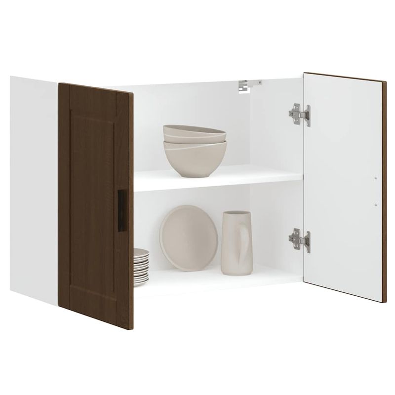 Casa si Gradina - Mobilier - Comode si corpuri - Corpuri bucatarie - Dulap de bucatarie "Porto" din lemn de stejar maro, mărime 80x31x60 cm, model 1x dulap de perete (2 uși) - Infinity.ro