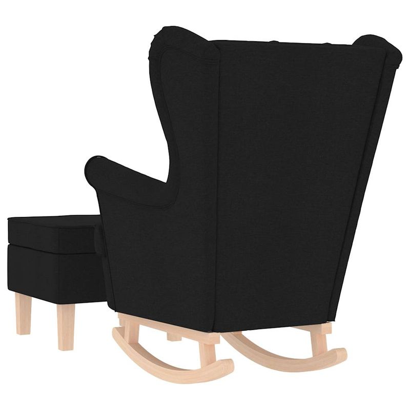 Casa si Gradina - Mobilier - Scaune si fotolii - Fotolii - Fotoliu balansoar cu taburet, Negru, material textil, cantitate în pachet: 2, model cu scăunel pentru picioare - Infinity.ro
