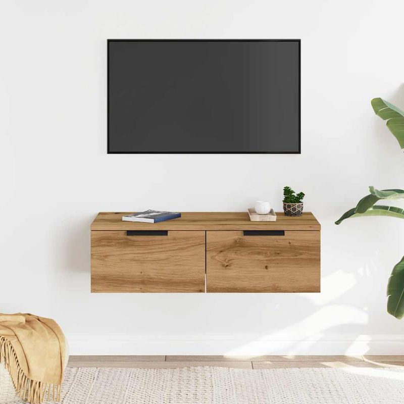 Casa si Gradina - Mobilier - Biblioteci si rafturi - Rafturi - Dulap de perete, stejar artizanal, 68x30x20 cm, lemn prelucrat - Infinity.ro