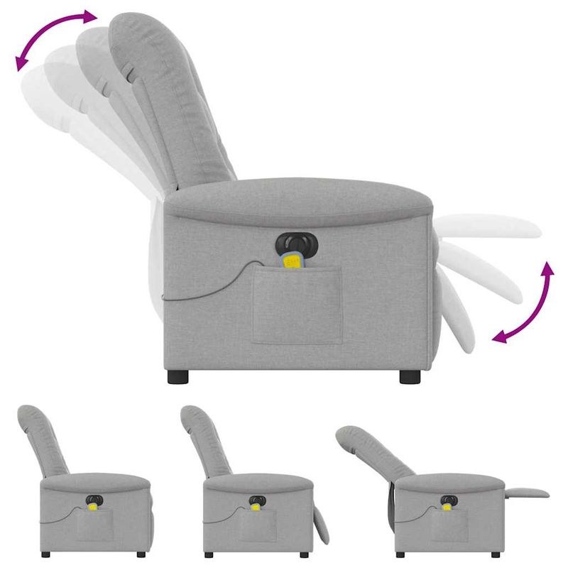 Ingrijire personala si Cosmetice - Sanatate si wellness - Articole wellness - Fotolii de masaj - Fotoliu reclinabil electric pentru masaj Cloud Grey Fabric - Infinity.ro