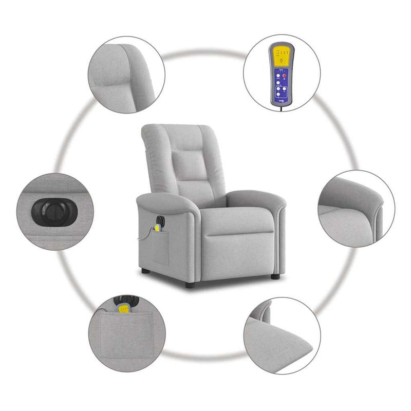 Ingrijire personala si Cosmetice - Sanatate si wellness - Articole wellness - Fotolii de masaj - Fotoliu reclinabil electric pentru masaj Cloud Grey Fabric - Infinity.ro