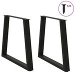 Casa si Gradina - Mobilier - Feronerie si accesorii mobila - Picioare pentru masa in forma de V 2 buc Negru Otel - Infinity.ro