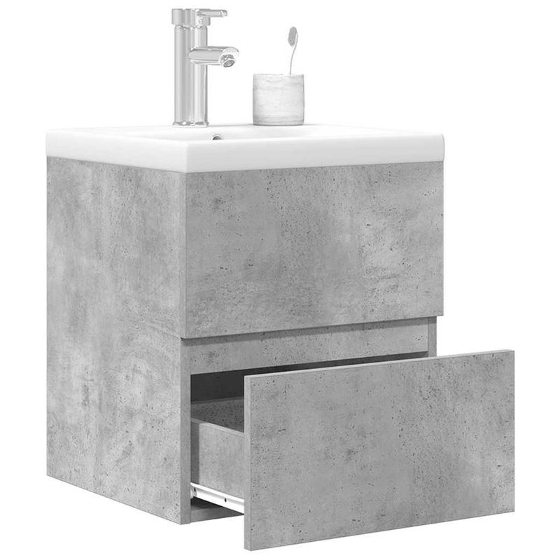 Casa si Gradina - Mobilier - Seturi de mobilier - Seturi baie - Set mobilier de baie, 2 piese, gri beton, lemn compozit - Infinity.ro