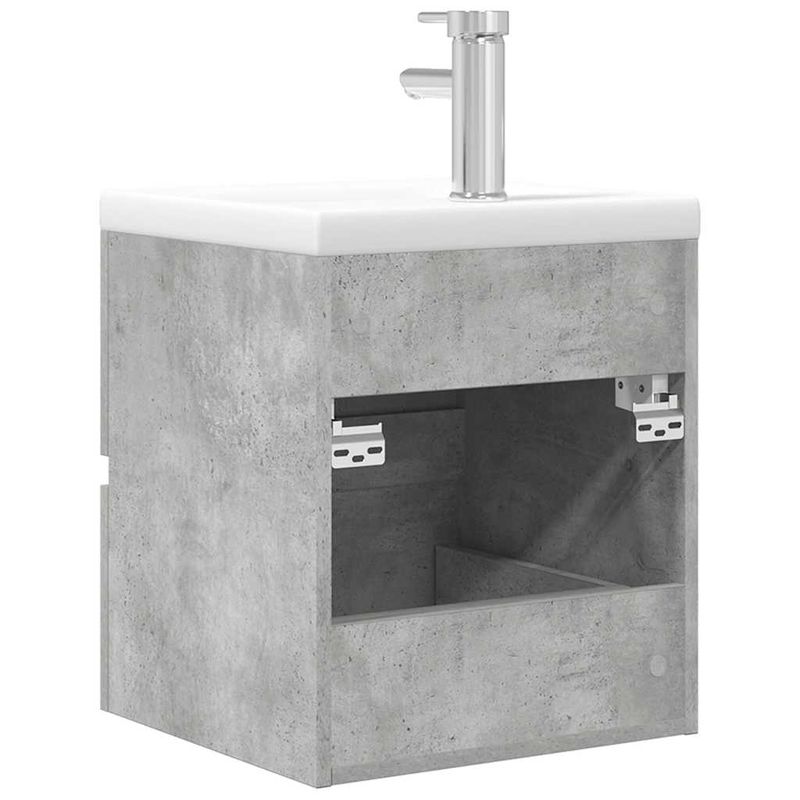 Casa si Gradina - Mobilier - Seturi de mobilier - Seturi baie - Set mobilier de baie, 2 piese, gri beton, lemn compozit - Infinity.ro
