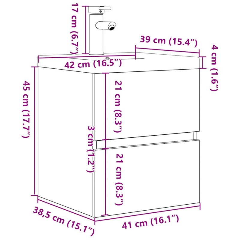 Casa si Gradina - Mobilier - Seturi de mobilier - Seturi baie - Set mobilier de baie, 2 piese, gri beton, lemn compozit - Infinity.ro