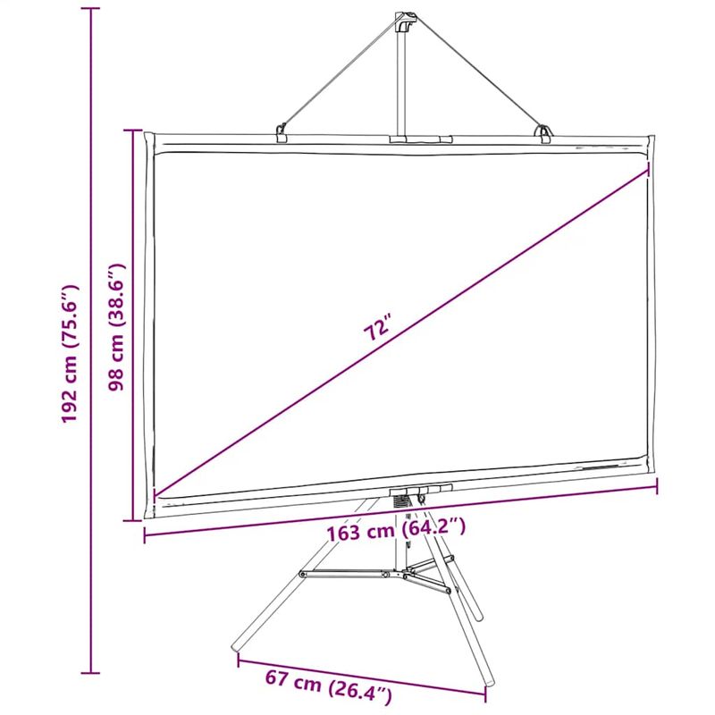 TV, Audio-Video si Foto - Videoproiectoare si accesorii - Ecrane proiectie - Ecran de proiectie cu trepied 72 inch 16:9 - Infinity.ro