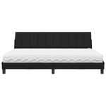 Casa si Gradina - Mobilier - Paturi si accesorii - Paturi - Pat cu saltea, negru, 200x200 cm, textil - Infinity.ro