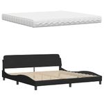 Casa si Gradina - Mobilier - Paturi si accesorii - Paturi - Pat cu saltea, negru, 200x200 cm, textil - Infinity.ro