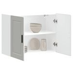 Casa si Gradina - Mobilier - Comode si corpuri - Corpuri bucatarie - Dulap de bucatarie "Porto" din lemn prelucrat alb, model 1x dulap de perete (2 uși), mărime 80x31x60 cm - Infinity.ro