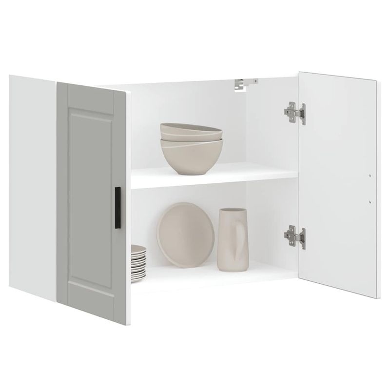 Casa si Gradina - Mobilier - Comode si corpuri - Corpuri bucatarie - Dulap de bucatarie "Porto" din lemn prelucrat alb, model 1x dulap de perete (2 uși), mărime 80x31x60 cm - Infinity.ro