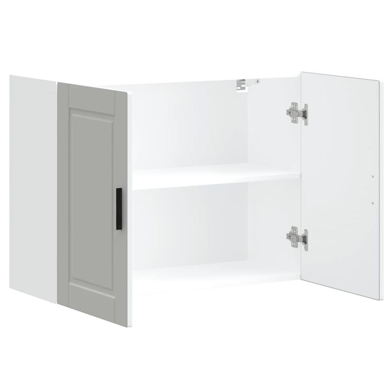 Casa si Gradina - Mobilier - Comode si corpuri - Corpuri bucatarie - Dulap de bucatarie "Porto" din lemn prelucrat alb, model 1x dulap de perete (2 uși), mărime 80x31x60 cm - Infinity.ro