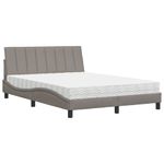 Casa si Gradina - Mobilier - Paturi si accesorii - Paturi - Pat cu saltea, gri taupe, 140x200 cm, textil - Infinity.ro